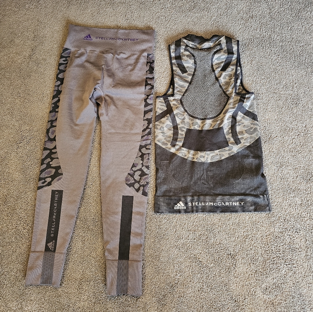 Adidas by Stella McCartney Gray and Black Leggings Set